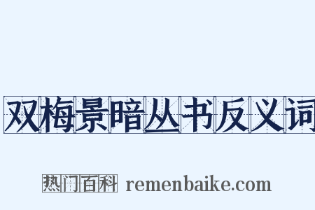 双梅景暗丛书反义词是什么意思的图片